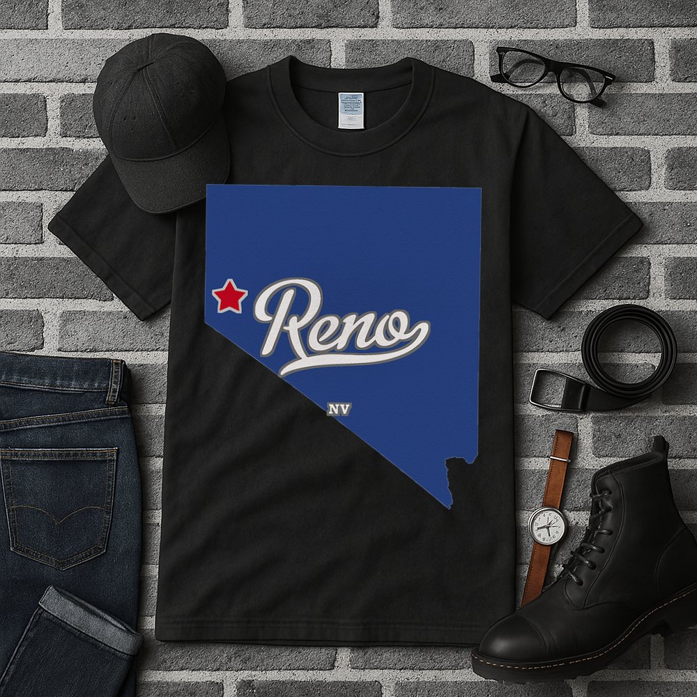 Reno Nevada NV Map Tall T-Shirt