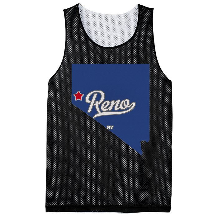 Reno Nevada NV Map Mesh Reversible Basketball Jersey Tank