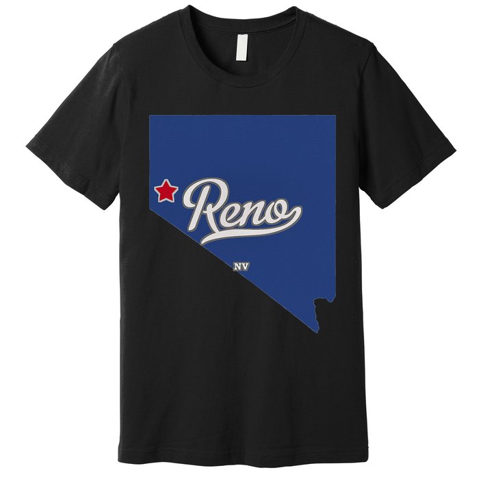 Reno Nevada NV Map Premium T-Shirt