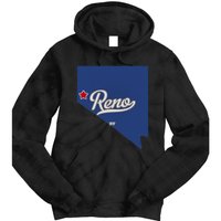 Reno Nevada NV Map Tie Dye Hoodie