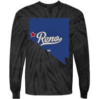 Reno Nevada NV Map Tie-Dye Long Sleeve Shirt