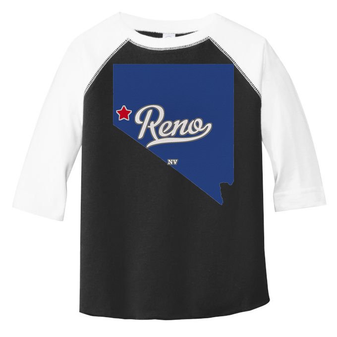 Reno Nevada NV Map Toddler Fine Jersey T-Shirt