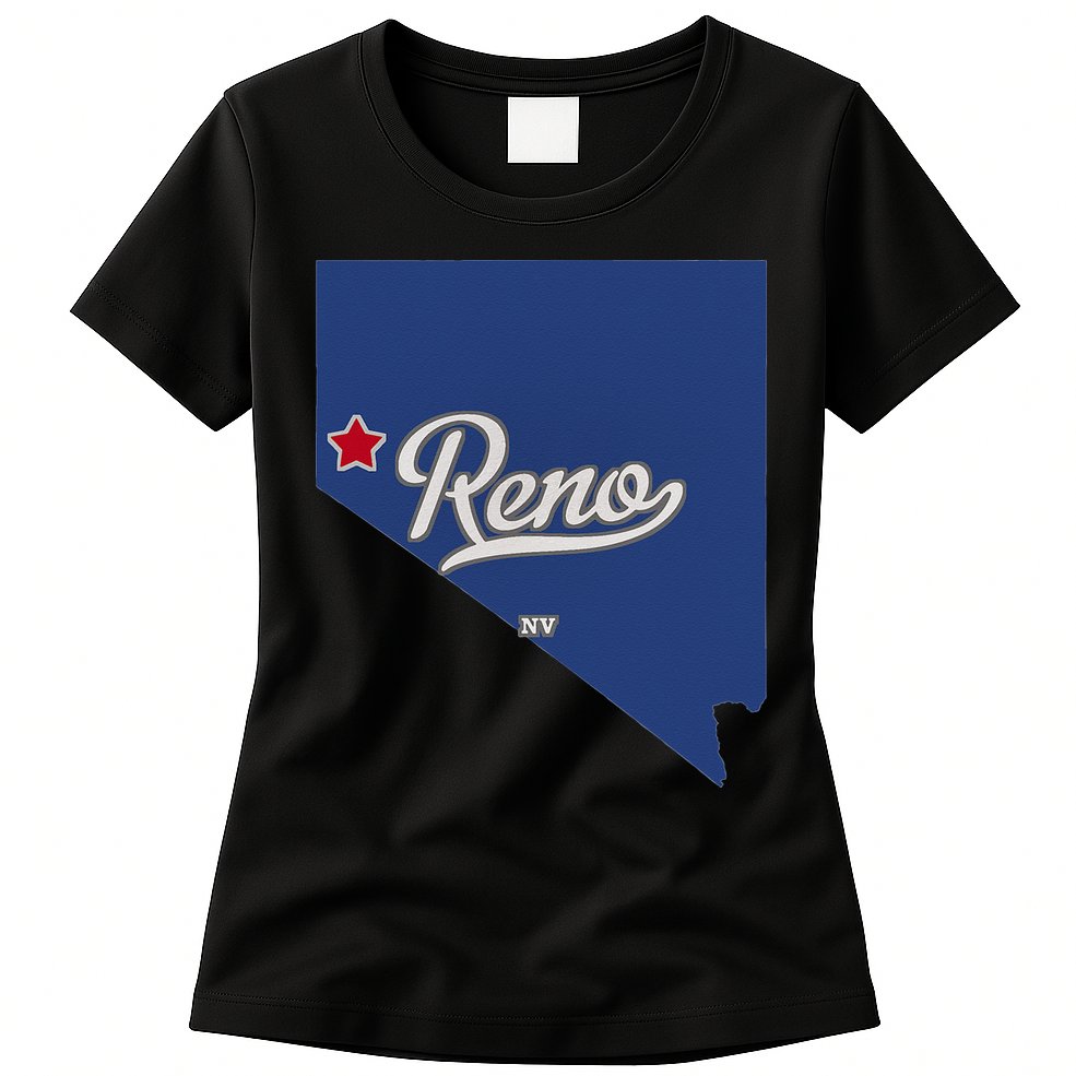 Reno Nevada NV Map Womens T-Shirt