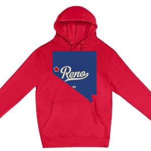 Reno Nevada NV Map Premium Pullover Hoodie