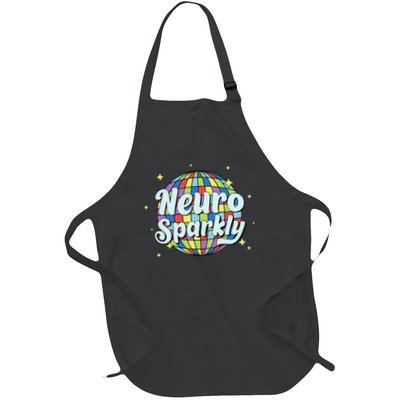 Retro Neurodivergent Neuro Sparkly Autism Spectrum ADHD Full-Length Apron With Pockets