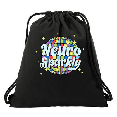 Retro Neurodivergent Neuro Sparkly Autism Spectrum ADHD Drawstring Bag