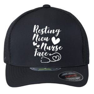 Resting Nicu Nurse Face Icu Nursing Gift Flexfit Unipanel Trucker Cap