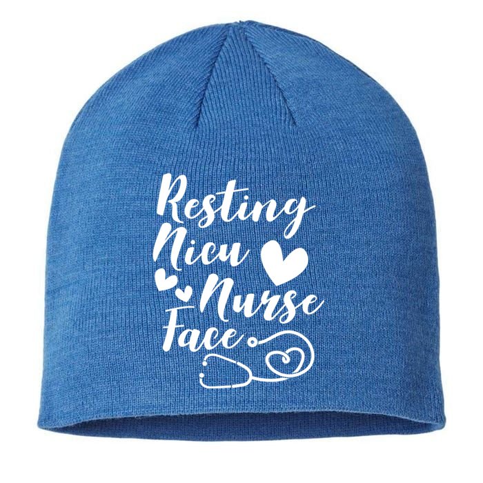 Resting Nicu Nurse Face Icu Nursing Gift Sustainable Beanie