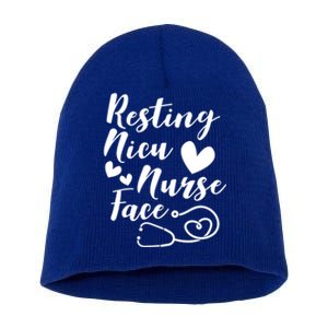 Resting Nicu Nurse Face Icu Nursing Gift Short Acrylic Beanie