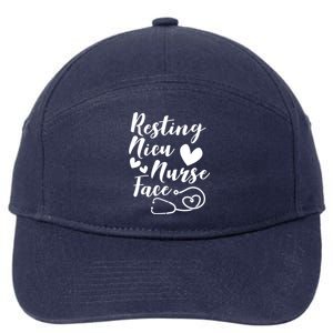 Resting Nicu Nurse Face Icu Nursing Gift 7-Panel Snapback Hat