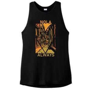 Remember Nola Never Forget New Orleans Always Support Strong Ladies PosiCharge Tri-Blend Wicking Tank