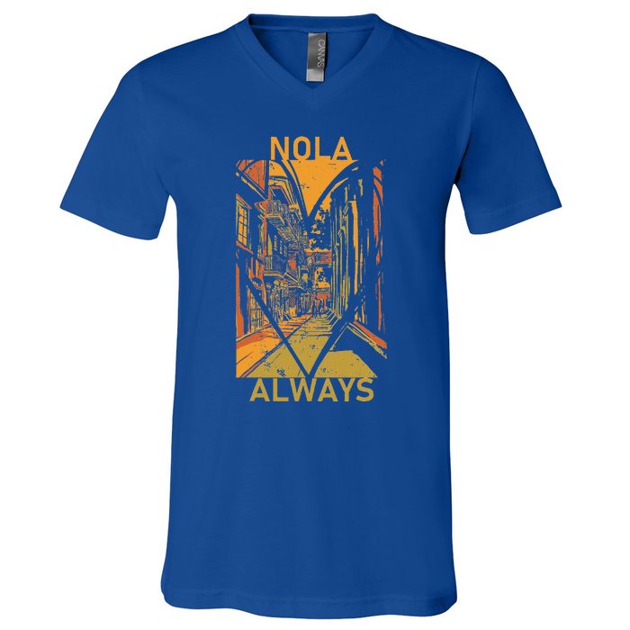 Remember Nola Never Forget New Orleans Always Support Strong V-Neck T-Shirt