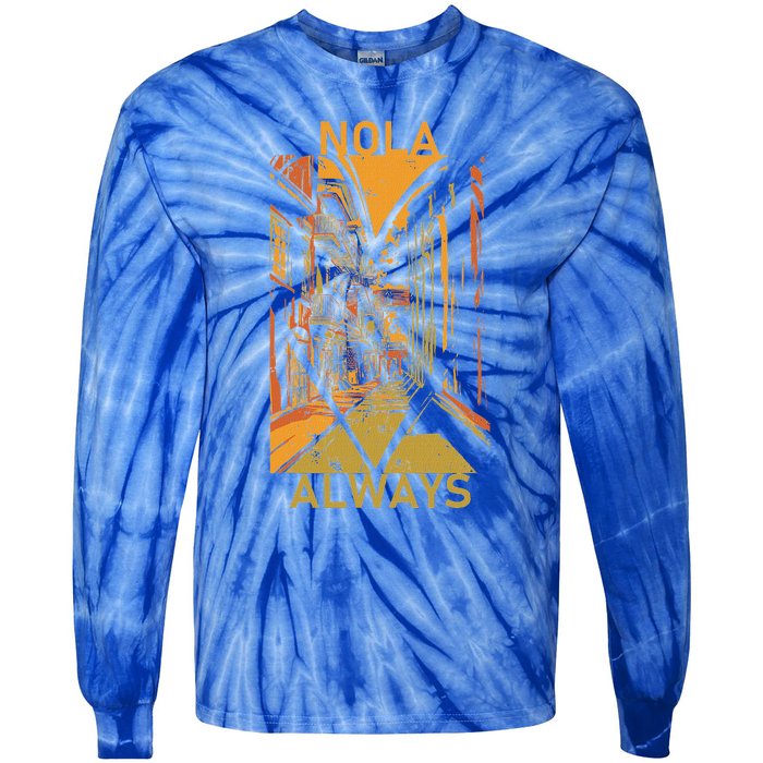 Remember Nola Never Forget New Orleans Always Support Strong Tie-Dye Long Sleeve Shirt