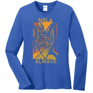 Remember Nola Never Forget New Orleans Always Support Strong Ladies Long Sleeve Shirt