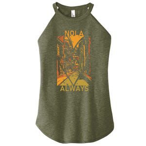 Remember Nola Never Forget New Orleans Always Support Strong Women's Perfect Tri Rocker Tank