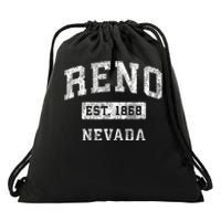 Reno Nevada Nv Vintage Established Sports Drawstring Bag