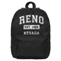 Reno Nevada Nv Vintage Established Sports 16 in Basic Backpack