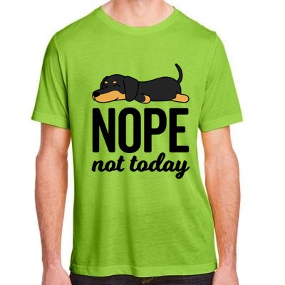 Retro Nope Not Today Funny Lazy Dachshund Wiener Dog Lover Gift Adult ChromaSoft Performance T-Shirt