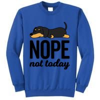 Retro Nope Not Today Funny Lazy Dachshund Wiener Dog Lover Gift Sweatshirt