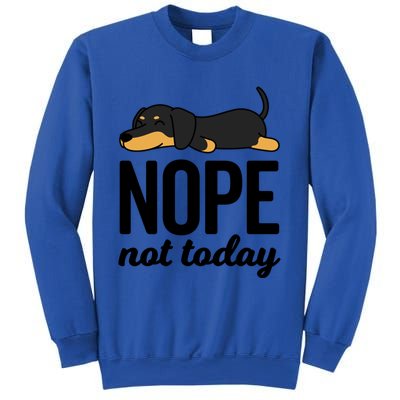 Retro Nope Not Today Funny Lazy Dachshund Wiener Dog Lover Gift Sweatshirt