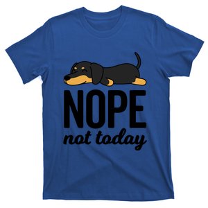 Retro Nope Not Today Funny Lazy Dachshund Wiener Dog Lover Gift T-Shirt