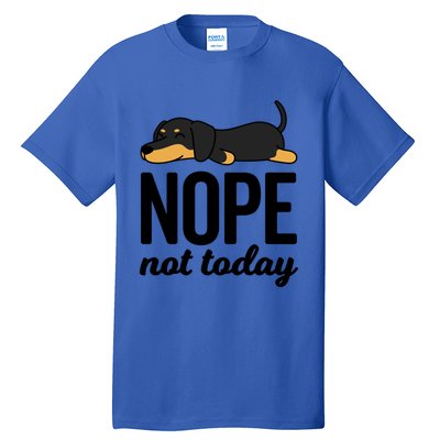 Retro Nope Not Today Funny Lazy Dachshund Wiener Dog Lover Gift Tall T-Shirt