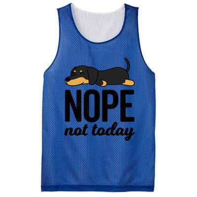 Retro Nope Not Today Funny Lazy Dachshund Wiener Dog Lover Gift Mesh Reversible Basketball Jersey Tank