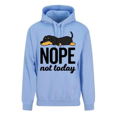 Retro Nope Not Today Funny Lazy Dachshund Wiener Dog Lover Gift Unisex Surf Hoodie