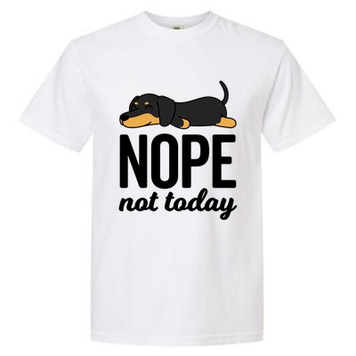 Retro Nope Not Today Funny Lazy Dachshund Wiener Dog Lover Gift Garment-Dyed Heavyweight T-Shirt