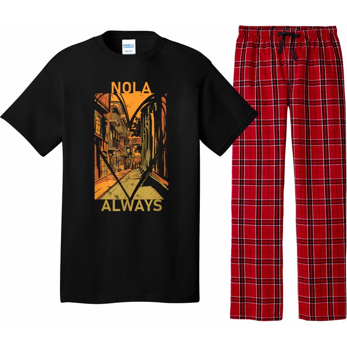 Remember Nola Never Forget New Orleans Always Support Strong Pajama Set