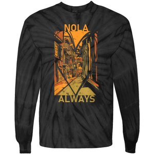 Remember Nola Never Forget New Orleans Always Support Strong Tie-Dye Long Sleeve Shirt