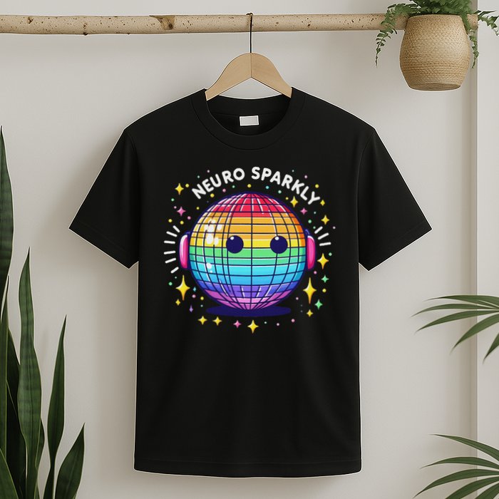 Retro Neurodivergent Neurosparkly Autism Spectrum Adhd T-Shirt