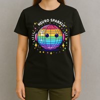 Retro Neurodivergent Neurosparkly Autism Spectrum Adhd T-Shirt