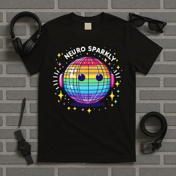 Retro Neurodivergent Neurosparkly Autism Spectrum Adhd T-Shirt