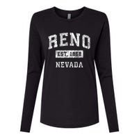 Reno Nevada Nv Vintage Established Sports Womens Cotton Relaxed Long Sleeve T-Shirt