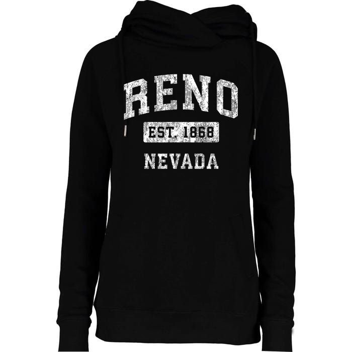 Reno Nevada Nv Vintage Established Sports Womens Funnel Neck Pullover Hood