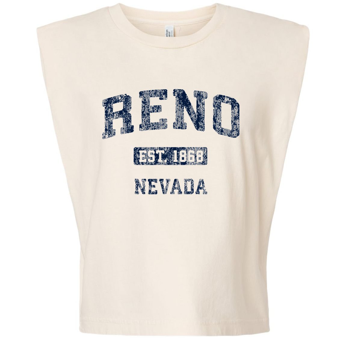 Reno Nevada Nv Vintage Athletic Sports Design Garment-Dyed Women's Muscle Tee