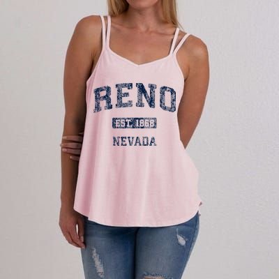 Reno Nevada Nv Vintage Athletic Sports Design Women's Strappy Tank