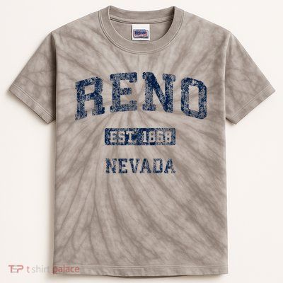 Reno Nevada Nv Vintage Athletic Sports Design Kids Tie-Dye T-Shirt