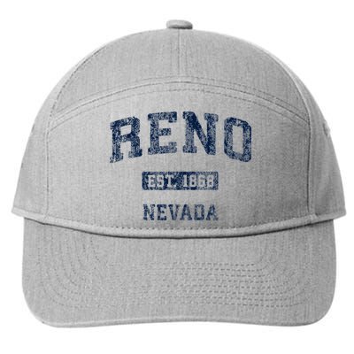 Reno Nevada Nv Vintage Athletic Sports Design 7-Panel Snapback Hat