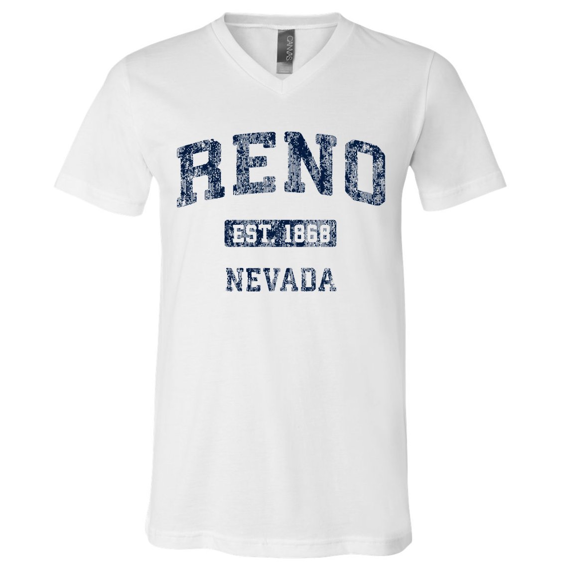Reno Nevada Nv Vintage Athletic Sports Design V-Neck T-Shirt