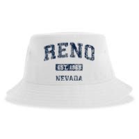 Reno Nevada Nv Vintage Athletic Sports Design Sustainable Bucket Hat