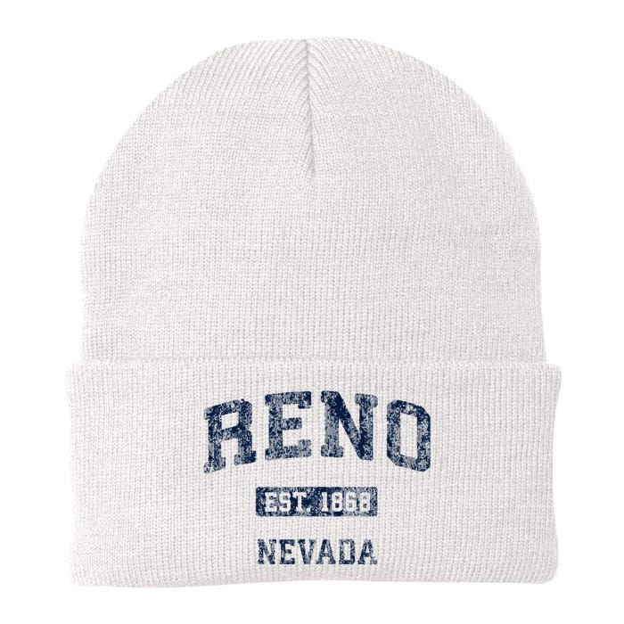 Reno Nevada Nv Vintage Athletic Sports Design Knit Cap Winter Beanie