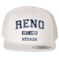 Reno Nevada Nv Vintage Athletic Sports Design Wool Snapback Cap