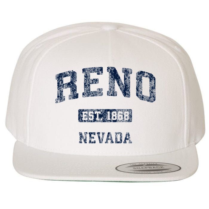 Reno Nevada Nv Vintage Athletic Sports Design Wool Snapback Cap