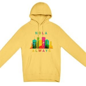 Remember Nola Never Forget New Orleans Always Support Strong Premium Pullover Hoodie