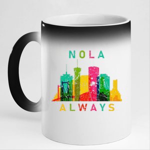 Remember Nola Never Forget New Orleans Always Support Strong 11oz Black Color Changing Mug