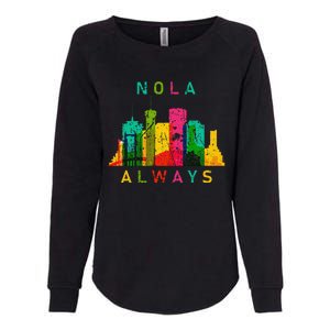 Remember Nola Never Forget New Orleans Always Support Strong Womens California Wash Sweatshirt