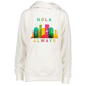 Remember Nola Never Forget New Orleans Always Support Strong Womens Funnel Neck Pullover Hood