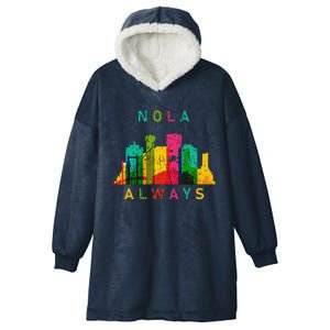 Remember Nola Never Forget New Orleans Always Support Strong Hooded Wearable Blanket